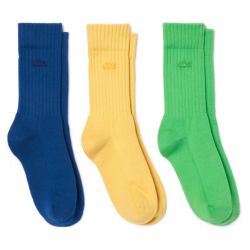 Lacoste-Calze IPN Blu / Yellow / Green Socks - Set da Tre Paia di Calzini Blu / Gialli / Verdi 