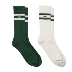 Lacoste-Calze YRR Green / White Socks - 2-Pack