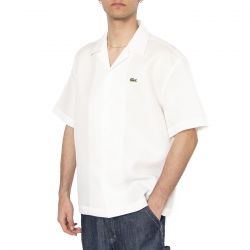Lacoste-Camicia M/C 70V White Shirt - Camicia Maniche Corte Uomo Bianca
