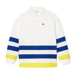 Lacoste-Maglietta M/L IUA White Polo Shirt - Polo Maniche Lunghe Bambini Bianca