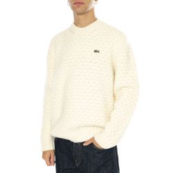 Lacoste-Pullover AH3223-XFJ White - Maglione Girocollo Uomo Bianco