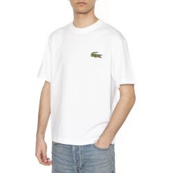 Lacoste-T-Shirt 001 Unisex White - Maglietta Girocollo Uomo Bianca