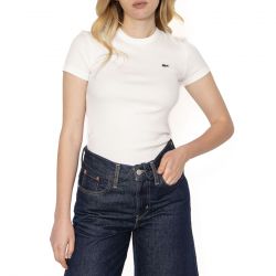 Lacoste-T-Shirt 70V White - Maglietta Girocollo Donna Bianca
