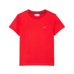 Lacoste-T-SHIRT ZBG Red - Maglietta Girocollo Bambino Rossa