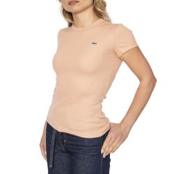 Lacoste-T-Shirt ZIH Pink Tee - Maglietta Girocollo Donna Rosa