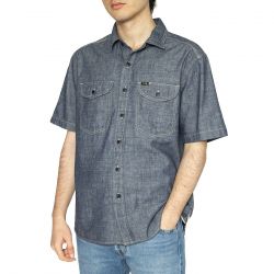 Lee-101 SS Worker Shirt Rinse Chambray - Camicia Maniche Corte Uomo Blu