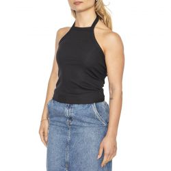 Lee-Open Back Halter Top Unionall Black - Top Donna Nero