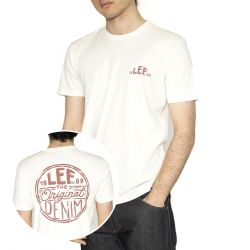 Lee-Regular Logo Tee Ecru - Maglietta Girocollo Uomo Bianca