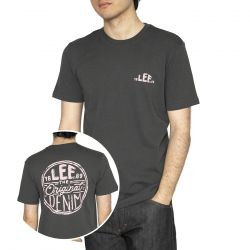 Lee-Regular Logo Tee Washed Black - Maglietta Girocollo Uomo Nera