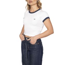 Lee-Ringer Raglan Tee Bright White - Maglietta Girocollo Donna Bianca