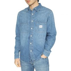 Lee-Workwear Shirt 2_0 Mid Denim - Camicia Denim Jeans Uomo Blu