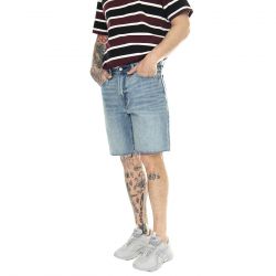 Levis-468 Stay Loose Shorts Astro Jam Light Indigo Worn In - Bermuda Denim Jeans Uomo Blu