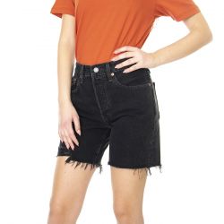 Levis-W 501 Mid Thigh Short Lunar Black-85833-0016