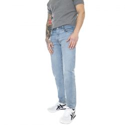 Levis-502 Taper Easy Light Indigo Worn In - Pantaloni Denim Jeans Uomo Blu