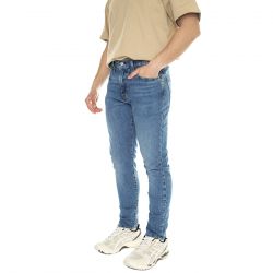 Levis-512 Slim Taper Come Draw With Me Adv Med Indigo Worn In - Pantaloni Denim Jeans Uomo Blu