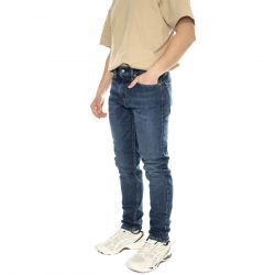 Levis-512 Slim Taper Mint Condition Adv Dark Indigo Worn In - Pantaloni Denim Jeans Uomo Blu
