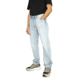 Levis-555 Relaxed Straight Baby Blu Essential - Pantaloni Denim Jeans Uomo Blu
