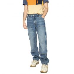 Levis-568 Loose Straight Double Knee Detroit Wash - Pantaloni Denim Jeans Uomo Blu