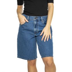 Levis-Baggy Dad Jort Dark Indigo Flat Finish - Bermuda Denim Jeans Donna Blu
