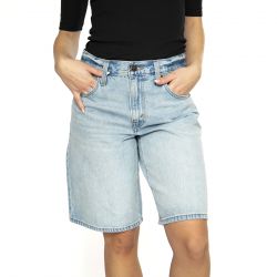Levis-Baggy Dad Jort Light Indigo Worn In - Bermuda Denim Jeans Donna Blu