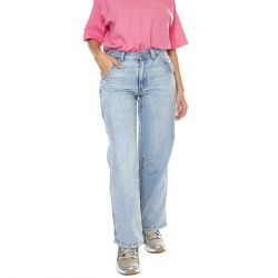 Levis-FW Baggy Carpenter Make a Difference LB Light Indigo Flat Finish - Pantaloni Denim Jeans Donna Blu