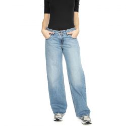 Levis-Low Loose Med Indigo Worn In - Pantaloni Denim Jeans Donna Blu