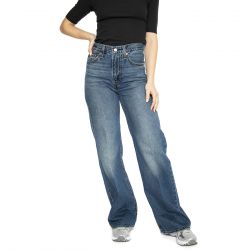 Levis-Ribcage Wide Leg H223 Dark Indigo Worn In - Pantaloni Denim Jeans Donna Blu