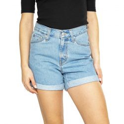 Levis-Rolled 80s Mom Shorts Med Indigo Flat Finish - Bermuda Denim Jeans Donna Blu