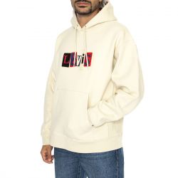 Levis-Skate Hooded Sweatshirt Angora Dots Crea Neutral - Felpa con Cappuccio Uomo Beige