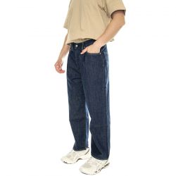Levis-Stay Loose Pleated Crop Big Cap LTWT Dark Indigo Flat Finish - Pantaloni Denim Jeans Uomo Blu