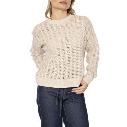 Levis-Sunrise Crochet Sweater Oatmeal - Maglia Donna Beige