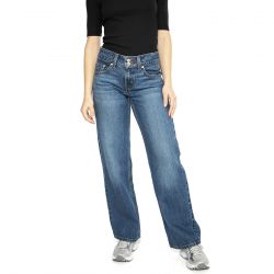 Levis-Superflow Loose Dark Indigo Worn In - Pantaloni Denim Jeans Donna Blu