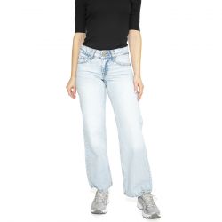 Levis-Superflow Loose Light Indigo Flat Finish - Pantaloni Denim Jeans Donna Blu