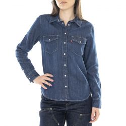 Levis-W' Essential Western Shirt Dark Blue - Camicia Denim Jeans Donna Blu-16786-0007