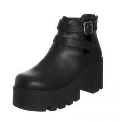 LIPSTICK-Womens Puffy Black Ankle Boots -LISPUFFY3-BLK
