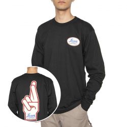 LOSER-Oil Lines Stock Longsleeve Tee Black - Maglietta Girocollo Maniche Lunghe Uomo Nera