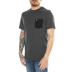 Lyle & Scott-Contrast Pocket T-Shirt Gunmetal/Jet Black