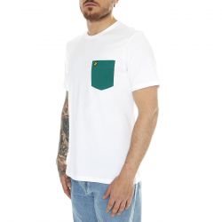 Lyle & Scott-Contrast Pocket T-Shirt White / Court Green