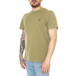 Lyle & Scott-Crest Tipped T-Shirt Seaweed - Maglietta Girocollo Uomo Verde