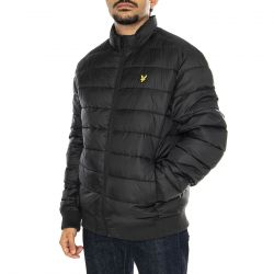 Lyle & Scott-Funnel Neck Wadded Jacket Jet Black - Giacca Uomo Nera