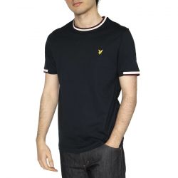 Lyle & Scott-Half Tipped T-Shirt Dark Navy - Maglietta Girocollo Uomo Blu