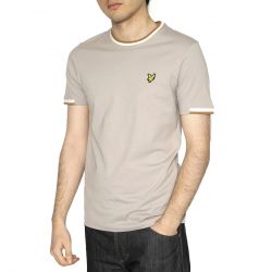 Lyle & Scott-Half Tipped T-Shirt Pale Grey - Maglietta Girocollo Uomo Grigia