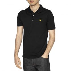 Lyle & Scott-Mens Plain Polo Shirt Jet Black - Polo Uomo Nera-SP400VOG-Z865