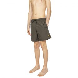 Lyle & Scott-Plain Swim Short Olive - Costume da Bagno Uomo Verde