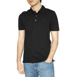 Lyle & Scott-Tonal Eagle Polo Shirt Jet Black - Polo Uomo Nera