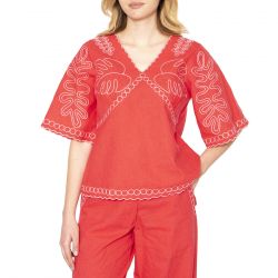 MD'M-2.62.053.03 Blouses Top red - Maglietta Donna Rossa