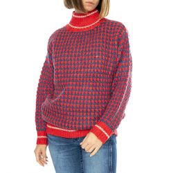 MD'M-Jersey Rombo Azul Electrico - Maglione Donna Multicolore