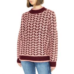 MD'M-Jersey Vino / Rosa Jacquard - Maglione Donna Multicolore