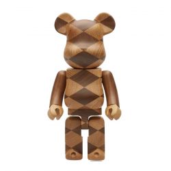 MEDICOM TOY-Medicom x Karimoku Woven Wooden Be@rbrick Brown 400% - Toy Medicom Multicolore