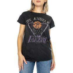 Motel Rocks-Half Rolled Slv T Fakers-Black - Maglietta Donna Nera-MRCHALF SLV-FAKERS-B